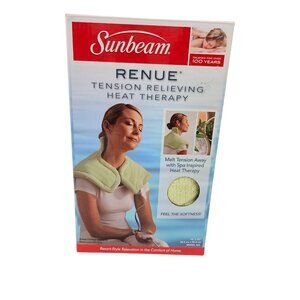 Sunbeam Renue Tension Relieving Heat Therapy Wrap 885 14 x 22 Green Neck